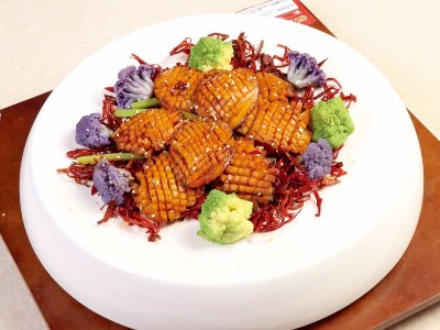 大厨四宝香辣风味干锅酱应用-千锅香辣鲜鲍鱼